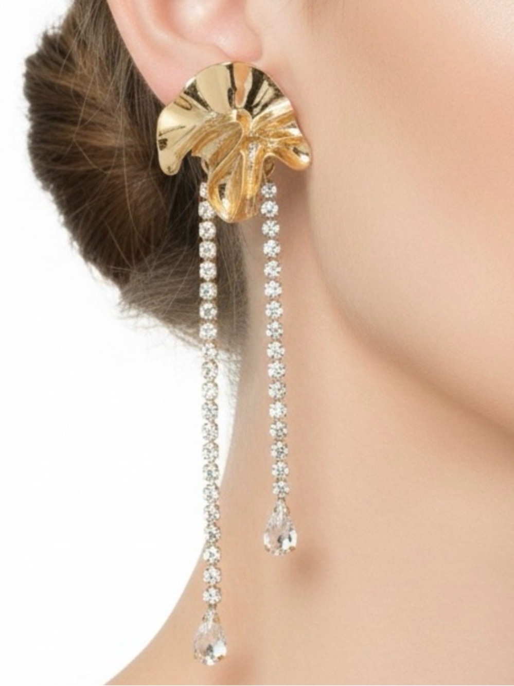 Sterling King Sylvia Crystal Drop Earrings – Gold